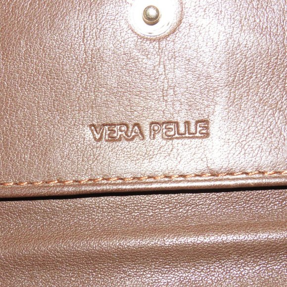Vintage Gino Velentini Vera Pelle Brown Leather Tri Fold Wallet - Picture 12 of 12